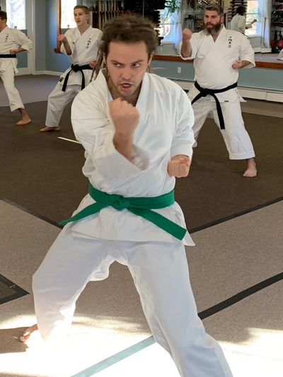 Adult doing karate