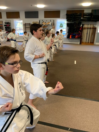 Children doing karate